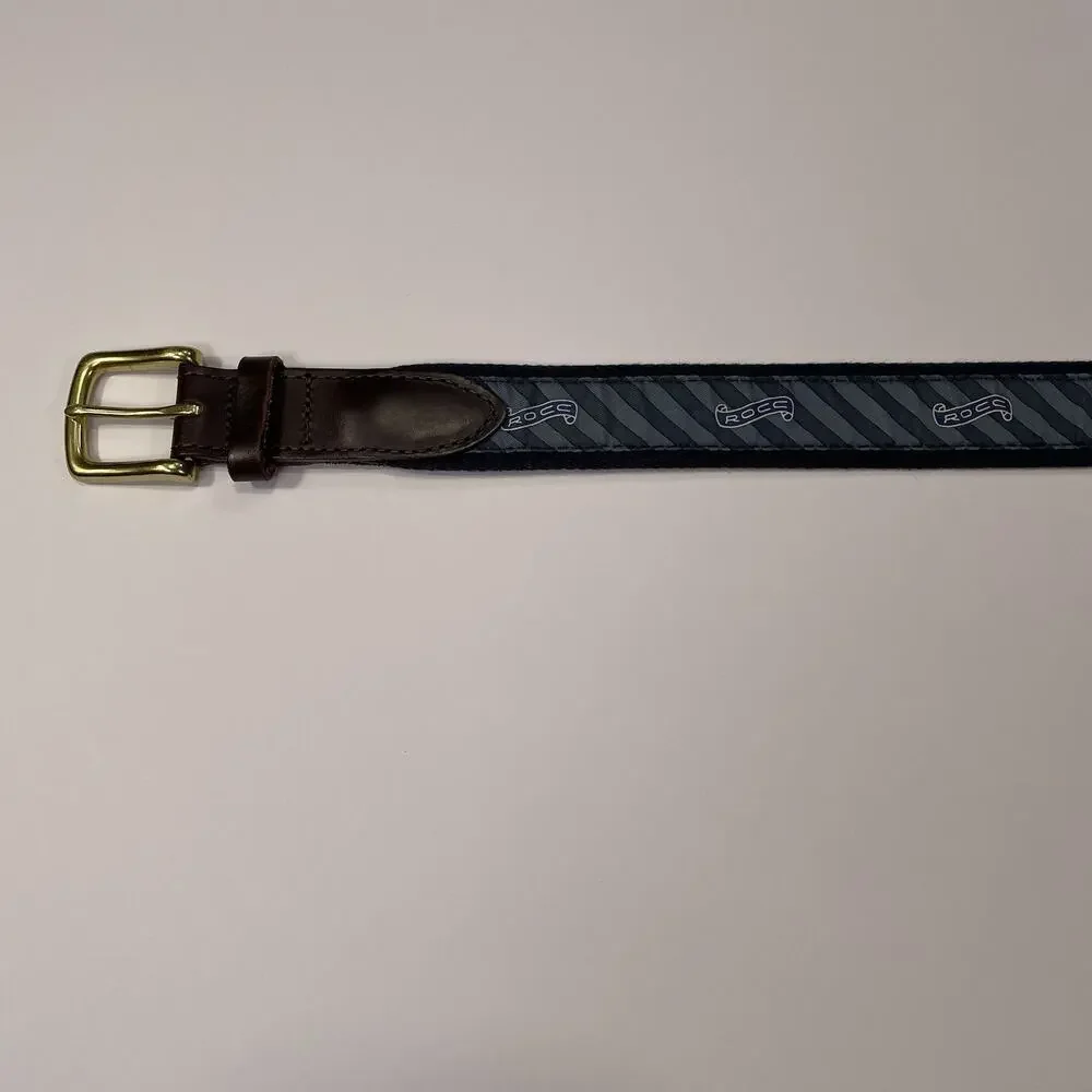 Vineyard Vines ROCC Belt Men’s 30 Golf Blue Brown Leather Country Club